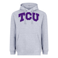 Heather Grey Texas Christian University Heavyweight Hoodie - linhVisuals