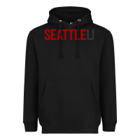 Black Seattle University Heavyweight Hoodie - linhVisuals