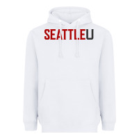 White Seattle University Heavyweight Hoodie - linhVisuals