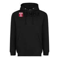 Black Temple University Heavyweight Hoodie - linhVisuals