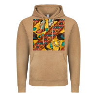 Vintage Camel western cowboy bull skull seamless pattern Vintage Hoodie - BundleAndBundleShop