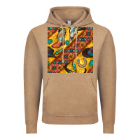 Vintage Coffee western cowboy bull skull seamless pattern Vintage Hoodie - BundleAndBundleShop