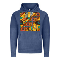 Vintage Denim western cowboy bull skull seamless pattern Vintage Hoodie - BundleAndBundleShop