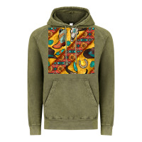 Vintage Olive western cowboy bull skull seamless pattern Vintage Hoodie - BundleAndBundleShop