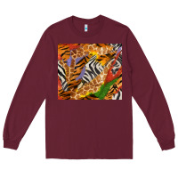 Burgundy safari patterns tumbler Long Sleeve Tee - BundleAndBundleShop