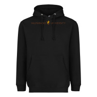 Black Valparaiso University Heavyweight Hoodie - linhVisuals
