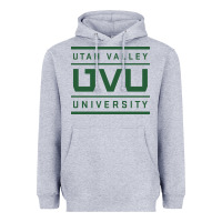 Heather Grey Utah Valley University Heavyweight Hoodie - linhVisuals