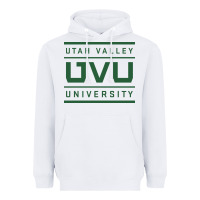 White Utah Valley University Heavyweight Hoodie - linhVisuals