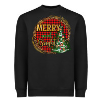 Black merry and bright christmas tree Heavyweight Sweatshirt - AdoDesignShop