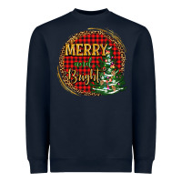 Navy merry and bright christmas tree Heavyweight Sweatshirt - AdoDesignShop