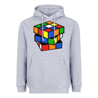 Heather Grey rubik cube Heavyweight Hoodie - linhVisuals