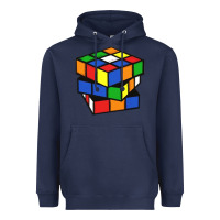 Navy rubik cube Heavyweight Hoodie - linhVisuals