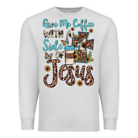 Dove Grey give me coffee with a side of jesus Premium Sweatshirt - JahusDesignShop