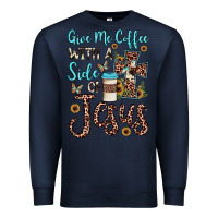 Navy give me coffee with a side of jesus Premium Sweatshirt - JahusDesignShop