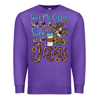 Purple give me coffee with a side of jesus Premium Sweatshirt - JahusDesignShop