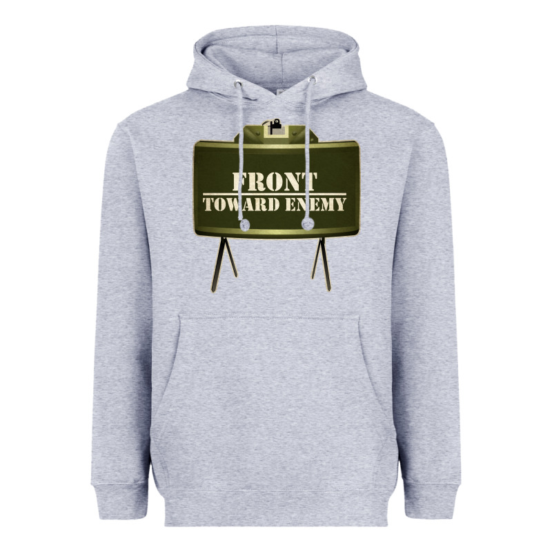 Front Toward Enemy Distressed Claymore Mine Military Heavyweight Hoodie by linhVisuals | Teevron