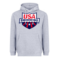 Heather Grey swimming team Heavyweight Hoodie - linhVisuals