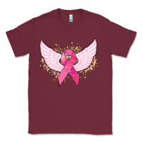 Burgundy Cancer ribbon angel wings Cancer Awareness Classic Tee - HowdyJamesFarm