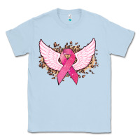 Dusty Blue Cancer ribbon angel wings Cancer Awareness Classic Tee - HowdyJamesFarm
