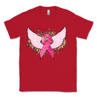 Red Cancer ribbon angel wings Cancer Awareness Classic Tee - HowdyJamesFarm