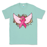 Seafoam Cancer ribbon angel wings Cancer Awareness Classic Tee - HowdyJamesFarm