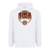 White RUSH TOUR Heavyweight Hoodie - linhVisuals