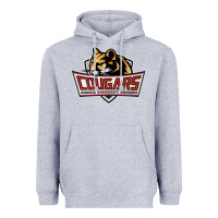 Heather Grey cougars, kokomo education Heavyweight Hoodie - linhVisuals