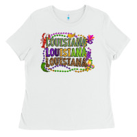 White louisiana louisiana louisiana mardi gras Ladies Tee - OliviaCreatesArt