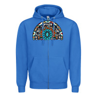 True Royal western turquoise aztec cowhide serape  rainbows Zipper Hoodie - AdoDesignShop