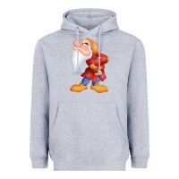 Heather Grey grumpy dopey dwarf Heavyweight Hoodie - linhVisuals