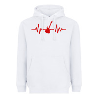 White heartbeat electric guitar Heavyweight Hoodie - linhVisuals
