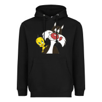 Black tweety and sylvester Heavyweight Hoodie - linhVisuals