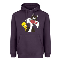 Plum tweety and sylvester Heavyweight Hoodie - linhVisuals