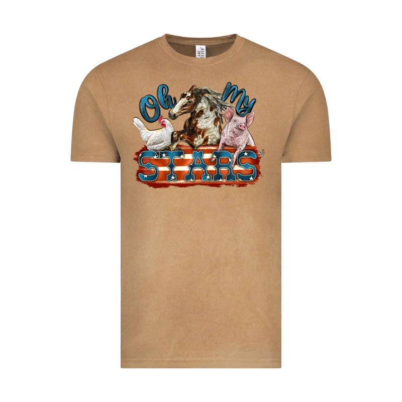 Oh My Stars Farm Animals Vintage Tee by FaDigitalArtStudio | Teevron