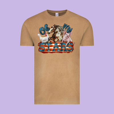 Oh My Stars Farm Animals Vintage Tee Designed By Fadigitalartstudio