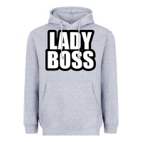 Heather Grey Lady boss... Heavyweight Hoodie - linhVisuals