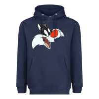 Navy sylvester  face Heavyweight Hoodie - linhVisuals
