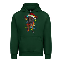 Forest Green highland cow calf with christmas lights Urban Hoodie - RanaPortraitStore