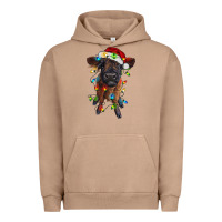 Pigment Burro highland cow calf with christmas lights Urban Hoodie - RanaPortraitStore