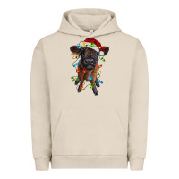 Pigment French Oak highland cow calf with christmas lights Urban Hoodie - RanaPortraitStore