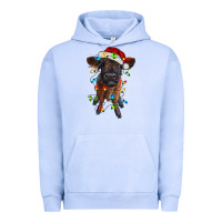Pigment Grape Ice highland cow calf with christmas lights Urban Hoodie - RanaPortraitStore