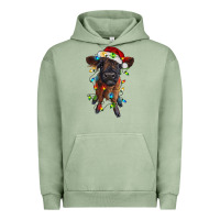 Highland Cow Calf With Christmas Lights Urban Hoodie | Teevron