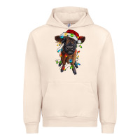 Sandshell highland cow calf with christmas lights Urban Hoodie - RanaPortraitStore