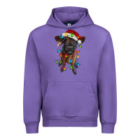 Tulip highland cow calf with christmas lights Urban Hoodie - RanaPortraitStore