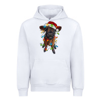 White highland cow calf with christmas lights Urban Hoodie - RanaPortraitStore