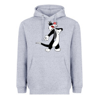Heather Grey sylvester cat Heavyweight Hoodie - linhVisuals