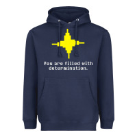 Navy undertale   determination point Heavyweight Hoodie - linhVisuals
