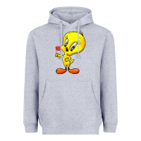 Heather Grey tweety Heavyweight Hoodie - linhVisuals
