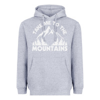 Heather Grey take me to the mountains nature lover Heavyweight Hoodie - linhVisuals