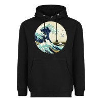 Black great wave Heavyweight Hoodie - linhVisuals
